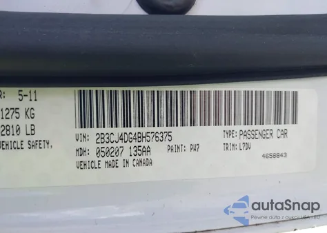 2011 Dodge Challenger из США, поврежденный, VIN 2B3CJ4DG4BH576375